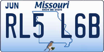 MO license plate RL5L6B