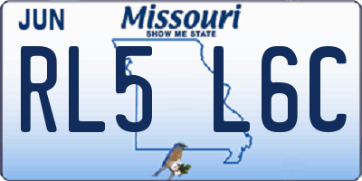 MO license plate RL5L6C