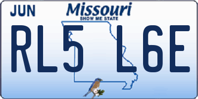 MO license plate RL5L6E