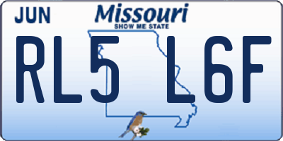 MO license plate RL5L6F