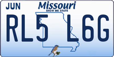 MO license plate RL5L6G