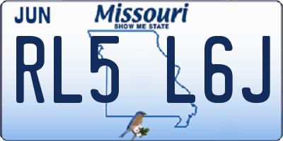 MO license plate RL5L6J