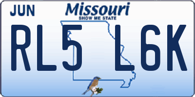 MO license plate RL5L6K