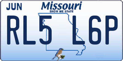 MO license plate RL5L6P