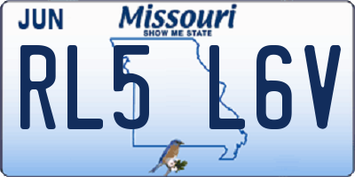 MO license plate RL5L6V
