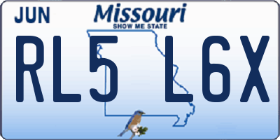MO license plate RL5L6X
