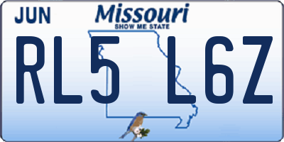 MO license plate RL5L6Z