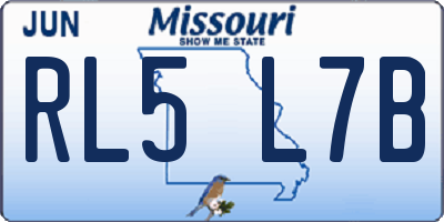 MO license plate RL5L7B