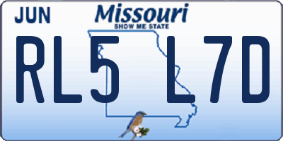 MO license plate RL5L7D