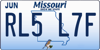 MO license plate RL5L7F