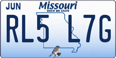 MO license plate RL5L7G