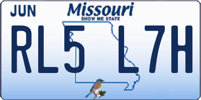 MO license plate RL5L7H