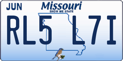 MO license plate RL5L7I