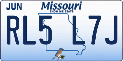 MO license plate RL5L7J