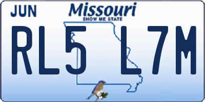 MO license plate RL5L7M