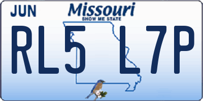 MO license plate RL5L7P