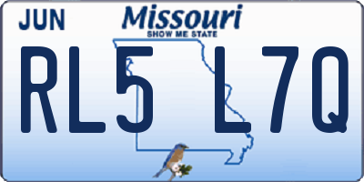 MO license plate RL5L7Q