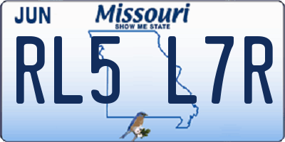 MO license plate RL5L7R