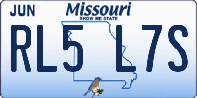 MO license plate RL5L7S