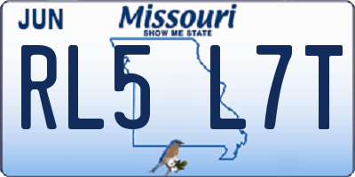 MO license plate RL5L7T