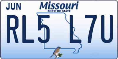 MO license plate RL5L7U