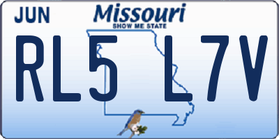 MO license plate RL5L7V