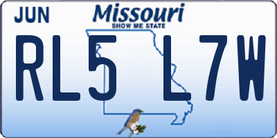 MO license plate RL5L7W