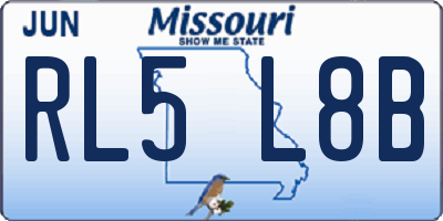 MO license plate RL5L8B