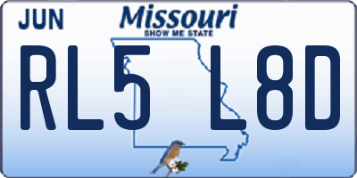 MO license plate RL5L8D