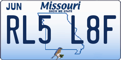 MO license plate RL5L8F