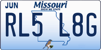 MO license plate RL5L8G
