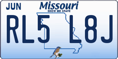 MO license plate RL5L8J