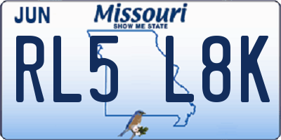 MO license plate RL5L8K