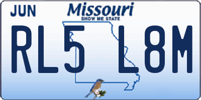 MO license plate RL5L8M