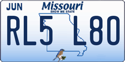 MO license plate RL5L8O