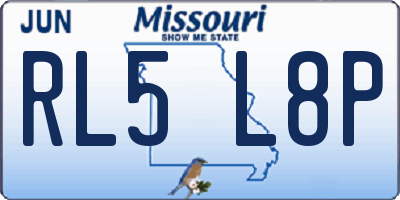 MO license plate RL5L8P