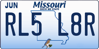 MO license plate RL5L8R