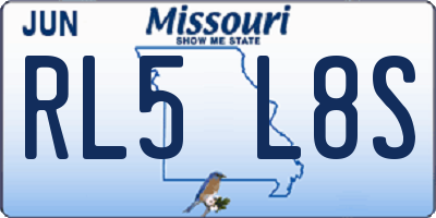 MO license plate RL5L8S