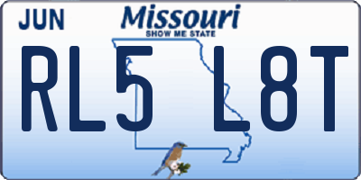MO license plate RL5L8T