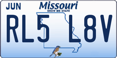 MO license plate RL5L8V