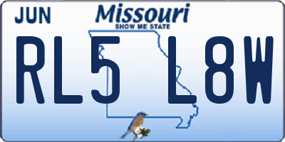 MO license plate RL5L8W