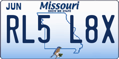 MO license plate RL5L8X