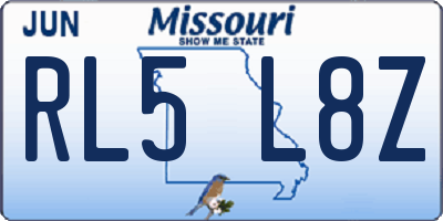 MO license plate RL5L8Z