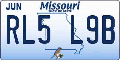MO license plate RL5L9B