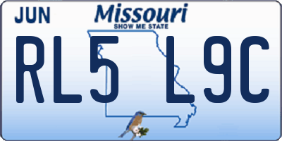 MO license plate RL5L9C