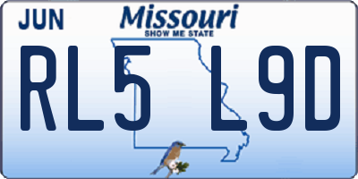 MO license plate RL5L9D