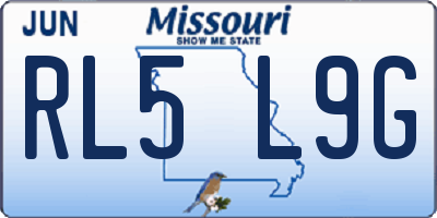 MO license plate RL5L9G