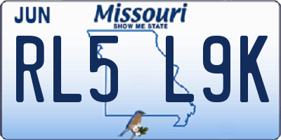 MO license plate RL5L9K