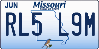 MO license plate RL5L9M