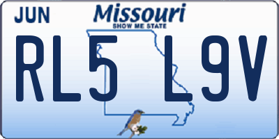 MO license plate RL5L9V